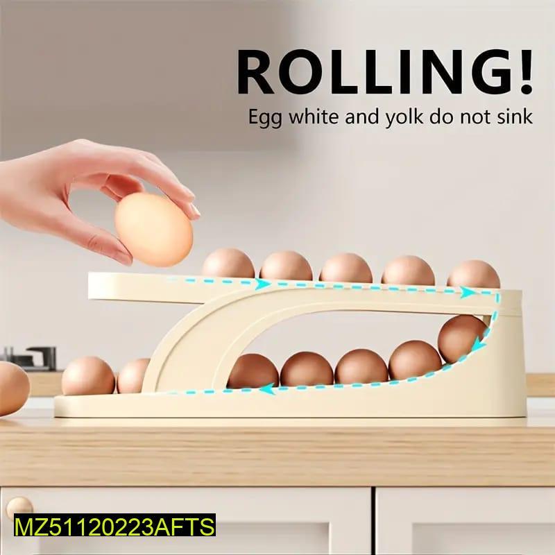 Rolling Egg Dispenser ABS Plastic Off-White Kitchen