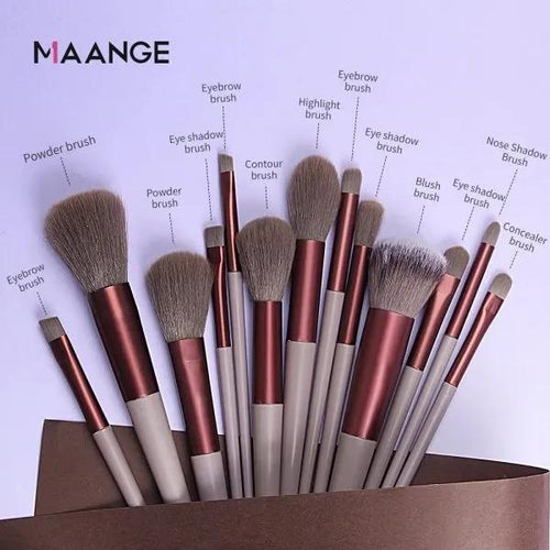 13 Pcs Rose Gold Makeup Brushes Set