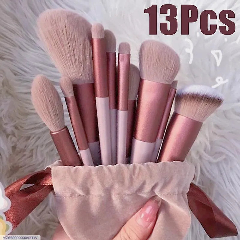 13 Pcs Rose Gold Makeup Brushes Set